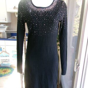 BEBE BLACK DIAMOND SWEATER DRESS M